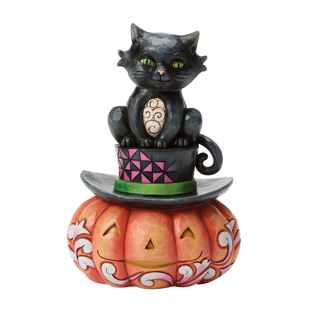 Jim Shore Heartwood Creek Black Cat on Top Cat Figurine, 5"
