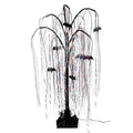 4 ft Electric Black Willow Halloween Tree with Bats and Orange Micro LEDs