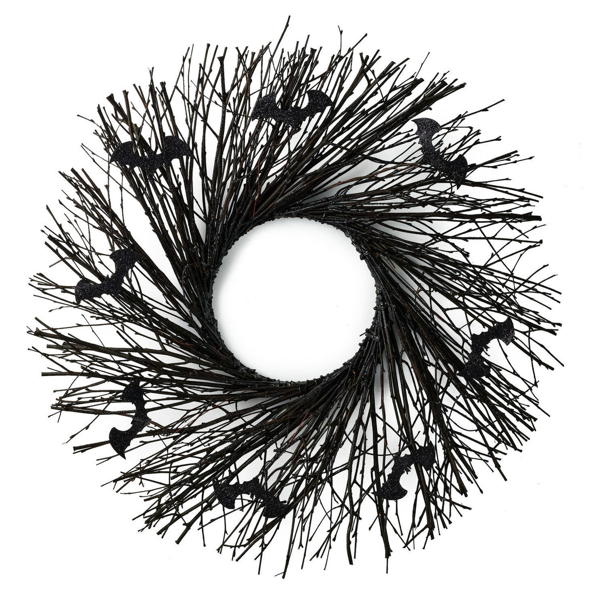 Black Halloween Wreath, 24"