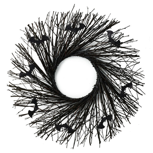Black Halloween Wreath, 24"