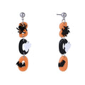 Black and Orange Boo Earrings