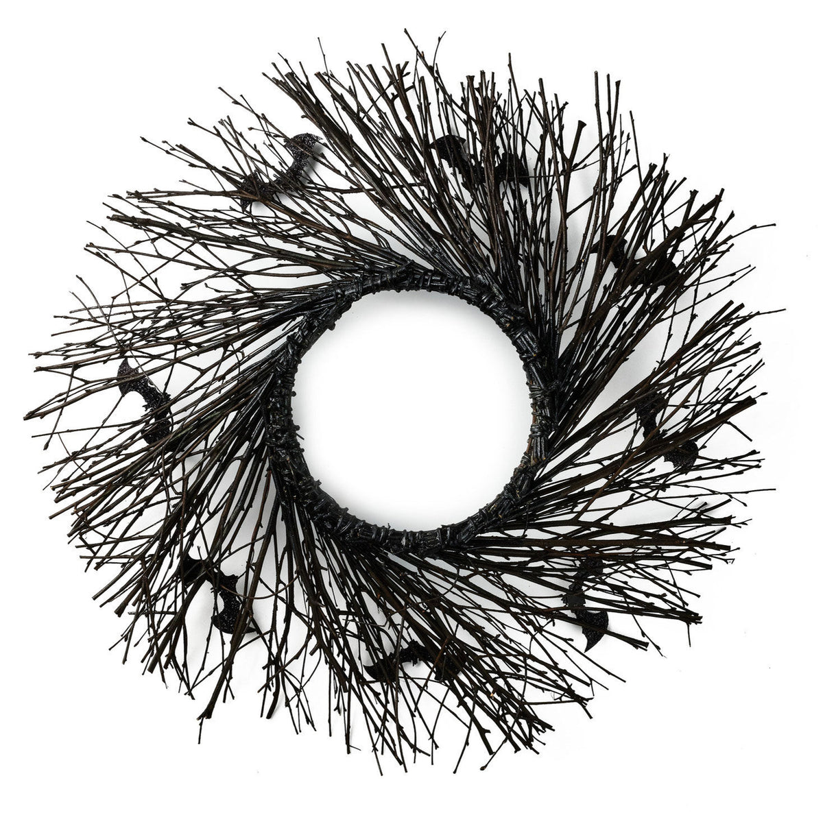 Black Halloween Wreath, 24"