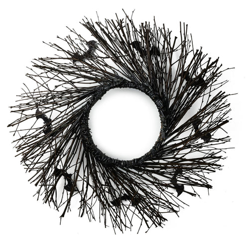 Black Halloween Wreath, 24"