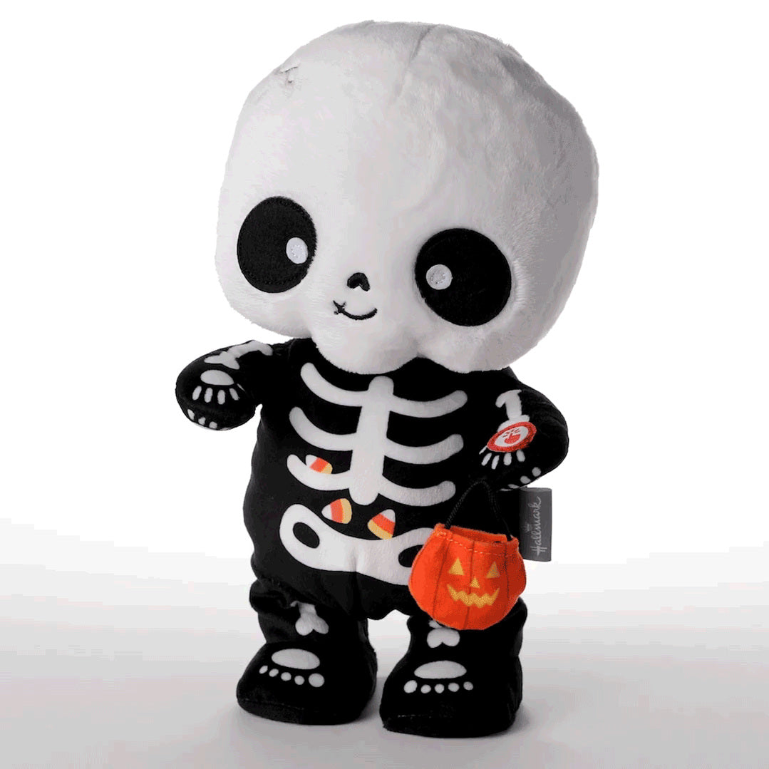 Trick-or-Treat Skeleton Plush With Sound and Motion, 10"