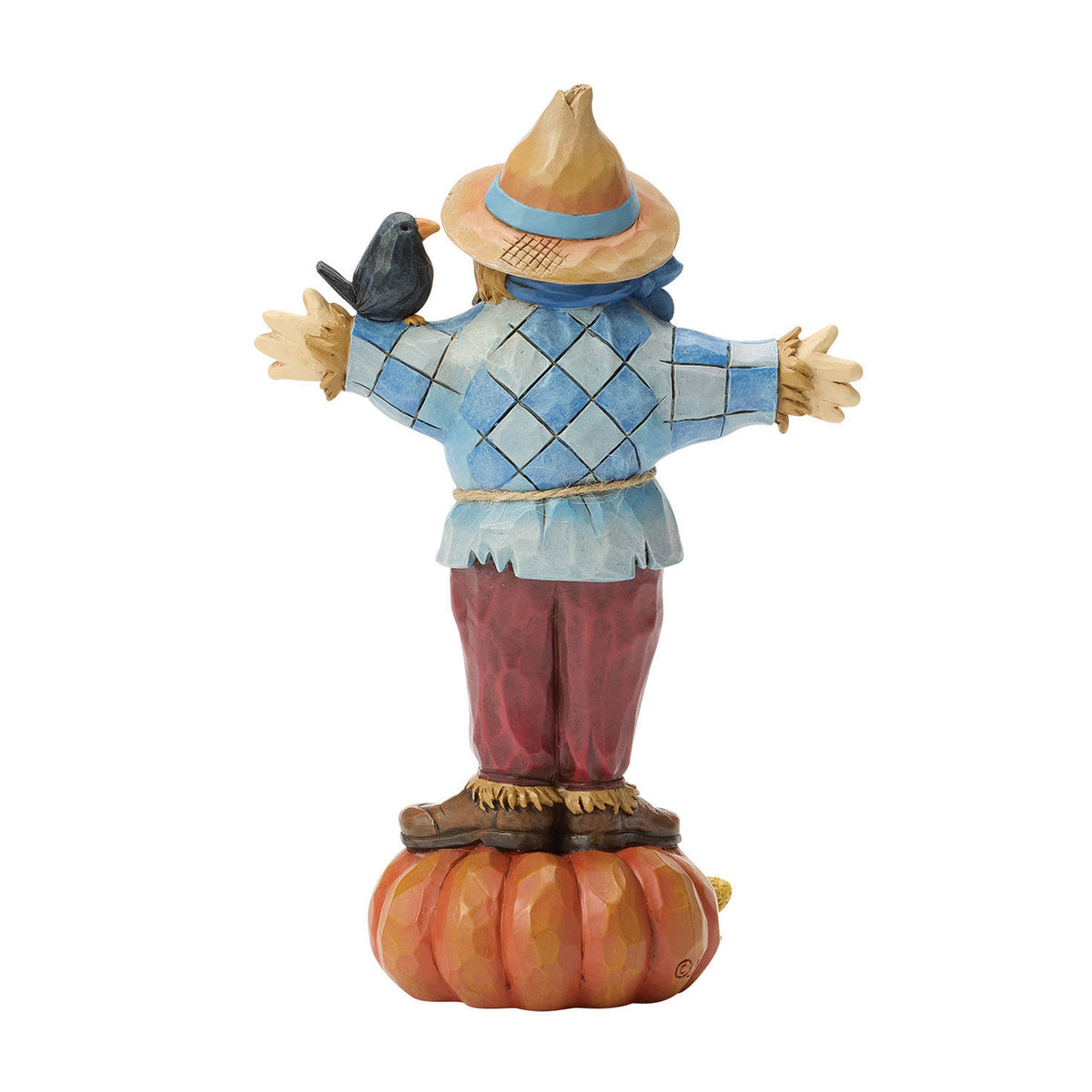 Jim Shore Heartwood Creek Scarecrow on Pumpkin Figurine, 6"