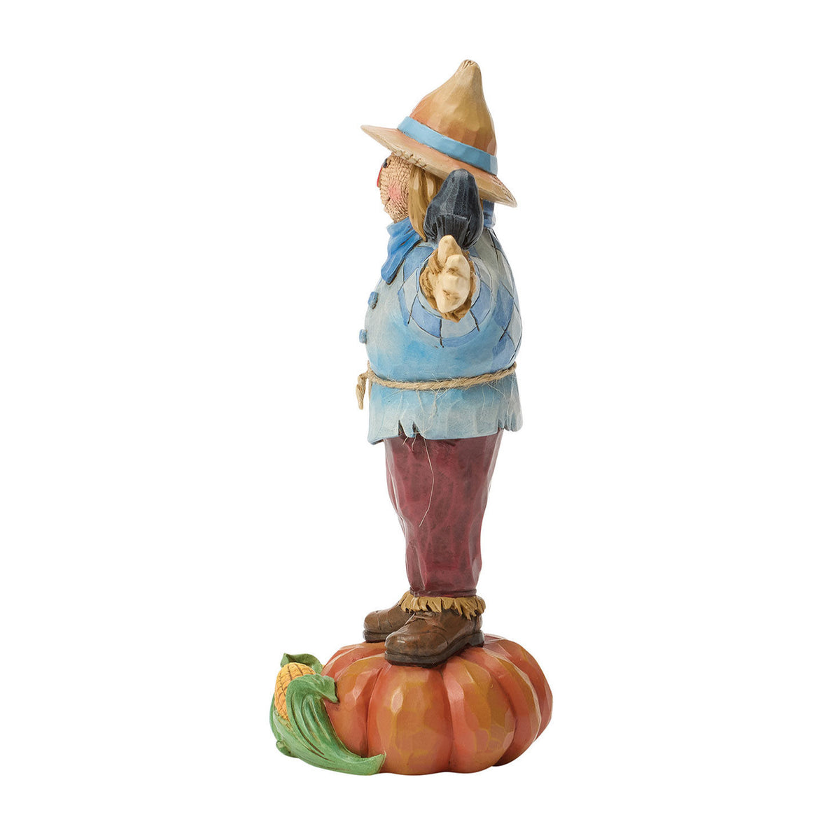 Jim Shore Heartwood Creek Scarecrow on Pumpkin Figurine, 6"