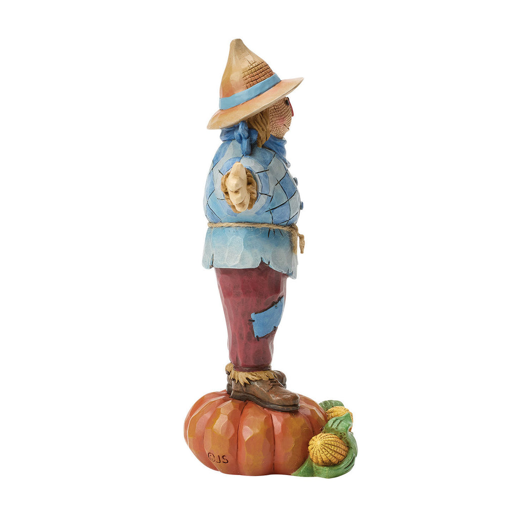 Jim Shore Heartwood Creek Scarecrow on Pumpkin Figurine, 6"